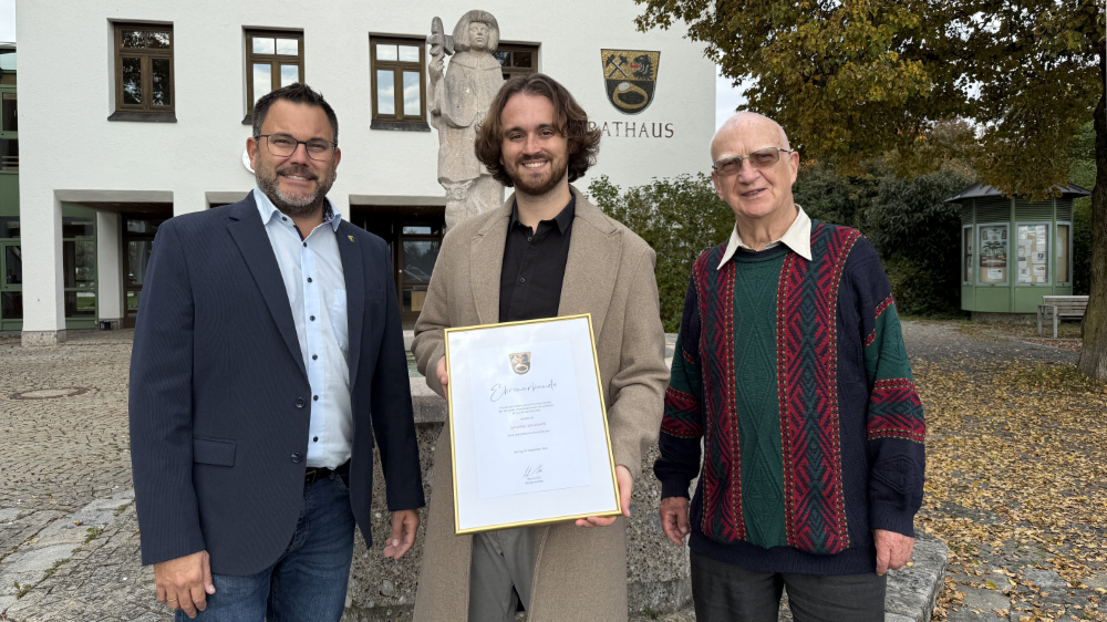 Ehrung von Johannes Schubeck für Lebensrettung