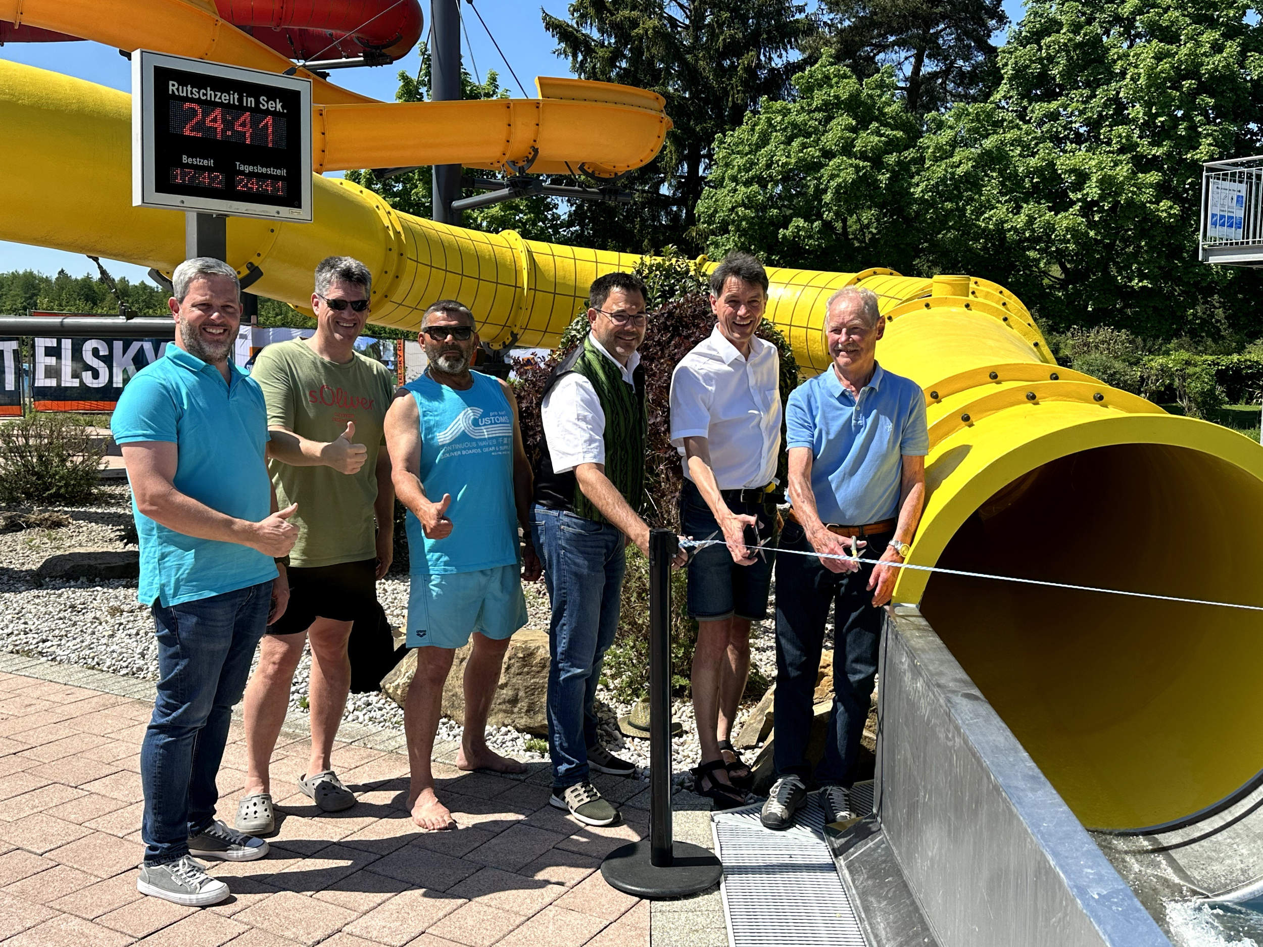 Einweihung Riesenwasserrutsche