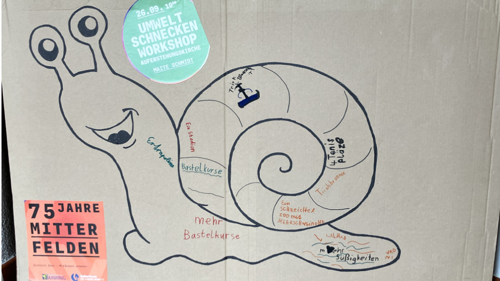Schnecke zu 75 Jahre Mitterfelden