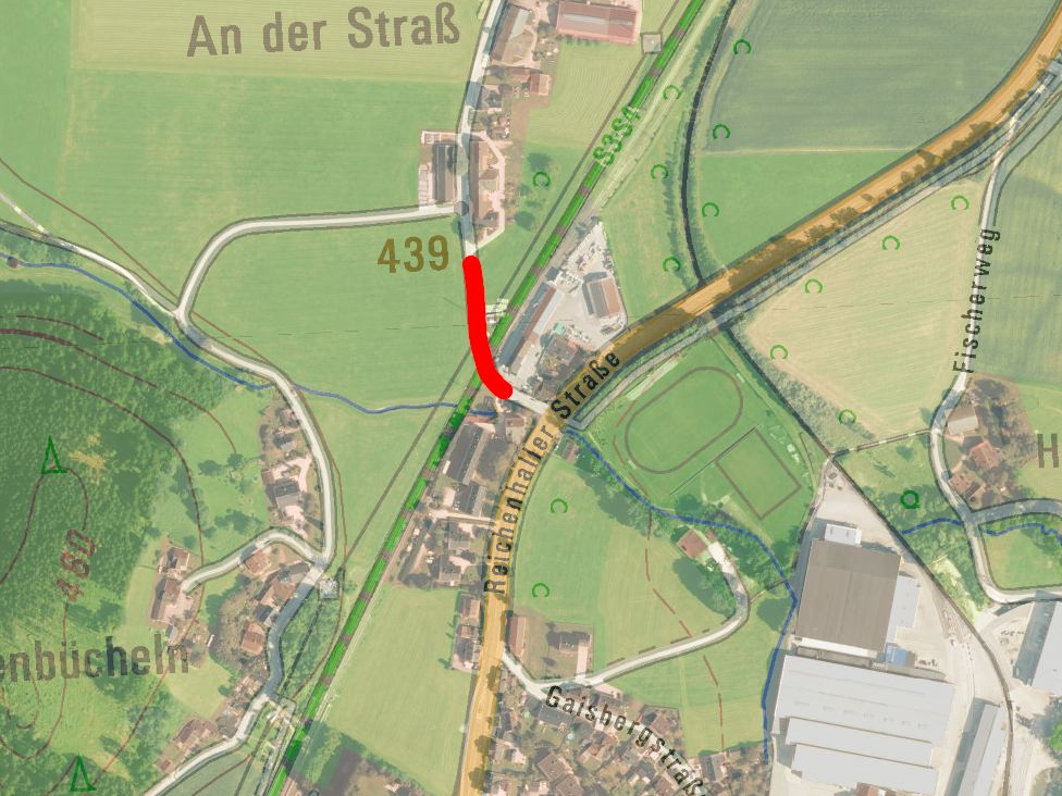 Straßensperre in Hammerau